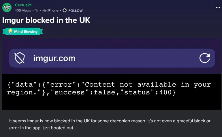 Imgur Blocked in the UK: Understanding the Situation