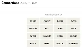 Hints for NYT Connections on October 1