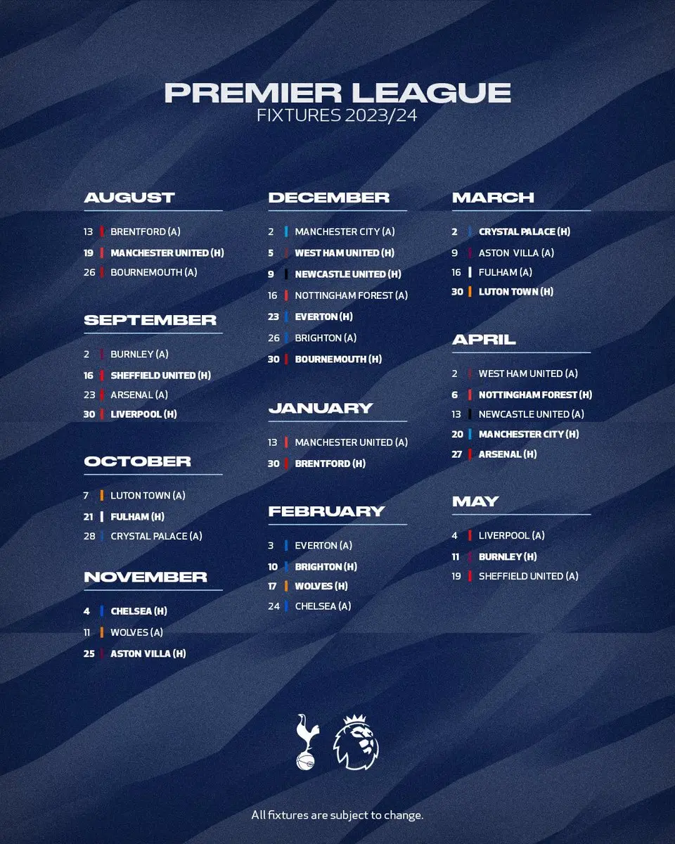 A Look at Upcoming Spurs Fixtures for the 2023 Season