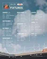 Latest Sunderland Fixtures for the Current Football Season