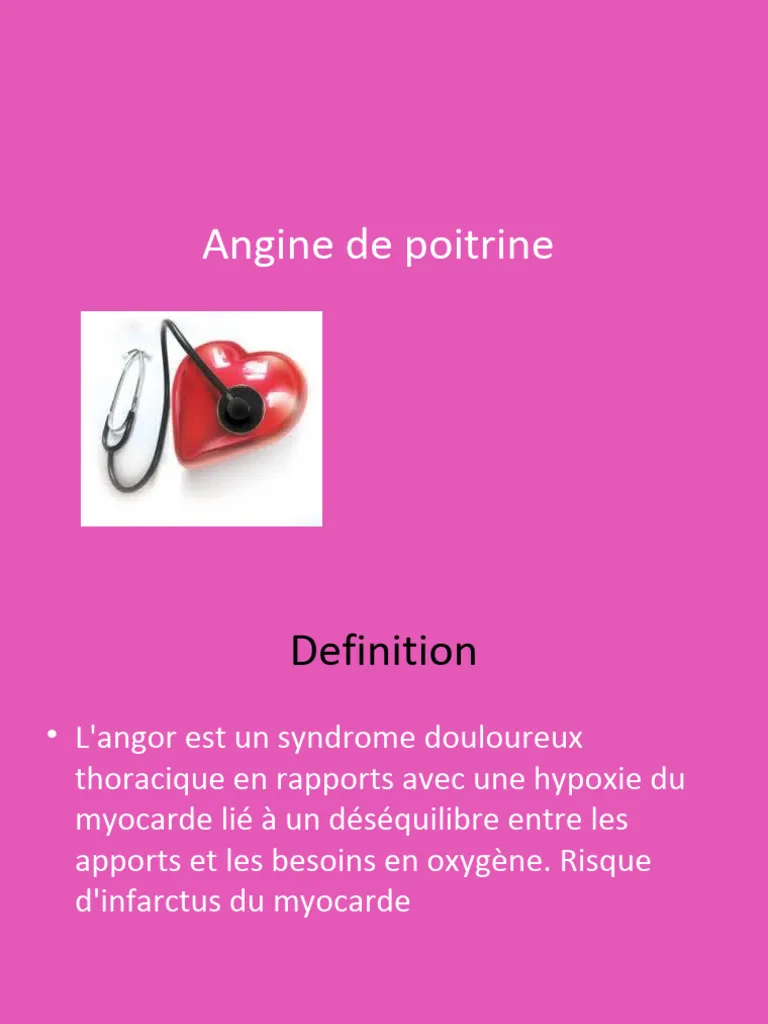 Angine de poitrine tout le monde en parle