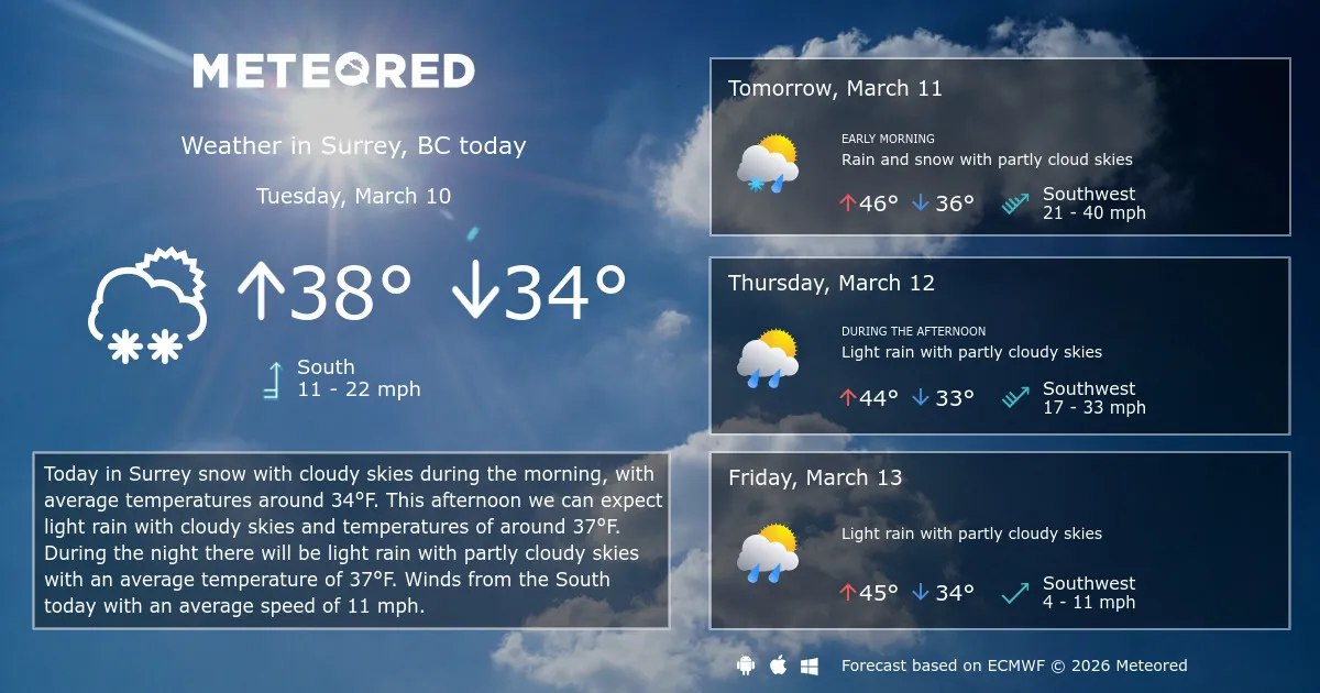 Surrey Weather Update: Snow and Cold Temperatures Expected